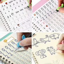 Load image into Gallery viewer, ✍️ Sank Magic Practice Book (4 BOOKS 📚, 1 PEN 🖊️, 1 GRIP , 10 REFILLS )🎁 FREE Magic Coloring Book
