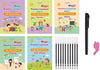 ✍️ Sank Magic Practice Book (4 BOOKS 📚, 1 PEN 🖊️, 1 GRIP , 10 REFILLS )🎁 FREE Magic Coloring Book